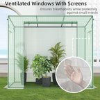 Small Greenhouse for Outdoors, Green House for Winter with Roller Shutter Zipper Door and Window, Thickened PE Cover, Portable Greenhouse for Indoor and Outdoor Plant Growth