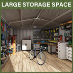 Polar Aurora 10x16 Outdoor Storage Shed, Garden Shed with Updated Frame Structure and Lockable Doors, Metal Tool Sheds for Backyard Garden Patio Lawn, White