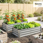 Outsunny Galvanized Raised Garden Bed, 4' x 2' x 1' Metal Planter Box, for Growing Vegetables, Flowers, Herbs, Succulents, Silver