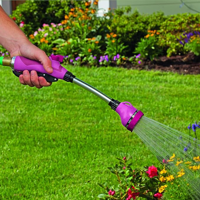 65103-AMZ Sprout 8-Pattern 15" Watering Wand and QuickConnect Product Adapter Amazon Bundle, Raspberry Red
