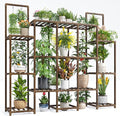 EnHomee Plant Stand Indoor Tall Plant Stand Outdoor Large Wood Plants Shelf with 16-20 Pots for Patio, Living Room, Garden, Balcony, 56.1" Wx47 Hx11.78 D