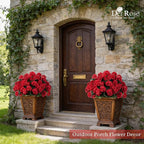 Der Rose 12 Pack Red Artificial Geraniums Flowers for Outdoors UV Resistant Faux Flowers for Outdoor Planters Window Boxes Patio Cemetery Porch Decor