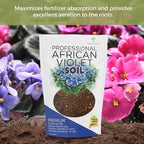Professional African Violet Soil Mix Large 2.2 Quarts Ready to Use, Premium Potting Soil for African Violet Plants Indoor Flowering Soil, Peat Moss Coco Coir Perlite Dolomite Made in USA