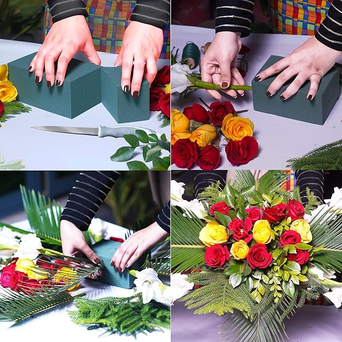 FLOFARE Floral Foam Base 15.7"L x 11.8"W x 3.1"H, Large Floral Foam Block for Fresh and Artificial Flower Arrangement Supplies for Arts, Crafts, Office Decor, Home Decor, Wedding Decor and Party