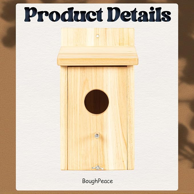 Wooden Bird Houses for Outside Birdhouses Nest Bluebird House for Cardinals Finch Wren Swallow for Garden Viewing 1A#