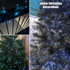HISHINY Christmas Lights 100 Count Blue Christmas Tree String Lights with Green Wire for Outdoor Indoor Christmas Decorations Wedding Decorations Valentines Day Decor,UL Certified (21feet)