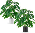 Der Rose 2 Pack 28'' Artificial Plants Indoor Large Fake Potted Plants Faux Monstera Plants Indoor Tall for Home Farmhouse Bedroom Living Room Decor