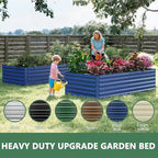 FOOWIN 2pcs 6x3x2ft Galvanized Raised Garden Bed, Planter Raised Garden Boxes Outdoor, Large Metal Raised Beds for Gardening, Garden Bed for Vegetables, Flowers, Herb,269 Gallon Capacity, Royal Blue