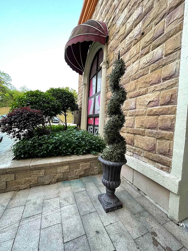 48'' Spiral Artificial Topiaries Trees Outdoor Front Door Decor Set of 2