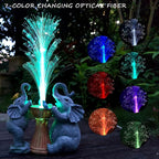 Elephant Statue Solar Garden Decor,Resin Elephant Statue and Colour Changing Optical Fiber Solar Lights,Outdoor Decor for Balcony, Garden, Patio, Yard, Lawn, Gifts for Mom Grandma