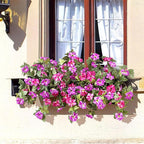 Ammyoo 4 Pcs Artificial Fake Petunia Flowers for Outdoor Decoration, Faux Silk Petunias Flower for Spring UV Resistant Realistic Plants for Garden Balcony Yard Porch Indoor Decor(Fuchsia Lotus)