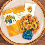 Freshcut Paper Pop Up Cards, Mini Sunflowers, 6 Inch Mini Sized Forever Flower Bouquet 3D Popup Greeting Cards, Birthday Cards, Get Well Gifts, Blank Notecard & Envelope