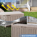 90 Gallon Waterproof Resin Deck Box, UV Resistant Outdoor Storage for Garden, Patio, Porch, Delivery（Black，80 Gallon）