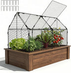 Decoroca 4x2ft Chicken Wire Plant Protectors - Crop Cage with Flip-Top&10 Ground Stakes, Outdoor Plant Protection Cage Keep Animals Out of Your Vegetable Garden - Suitable for 4x2ft Raised Garden Bed