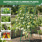 2 Pack Cucumber Trellis, 59" High Foldable A-Frame Garden Trellis for Raised Bed Garden Grow Support with Plant Support Clips Ties for Cucumber,Tomato, Climbing Plants and Flowers