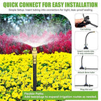 200FT 360° Adjustable Drip Irrigation Kit System for Garden Sprinklers for Yard Garden Watering System with 32 Nozzles Raised Bed Greenhouse Plant Watering Devices Misting System