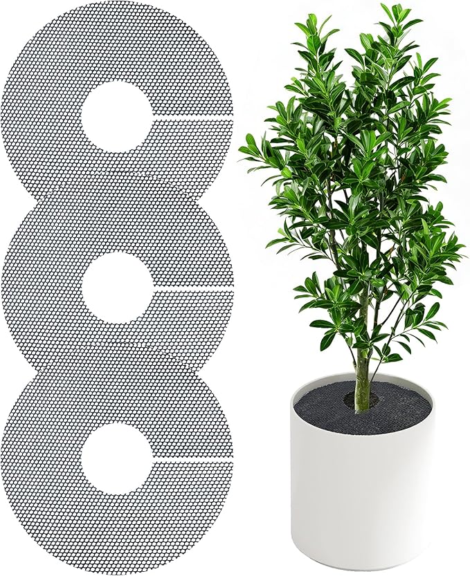 3 Pack Plant Pot Grids - 20.5 Inch Cuttable Soil Cover Protector from Cats, Animals Digging Stopper, Indoor Plant Pot Soil Guard for Outdoor Garden Balcony