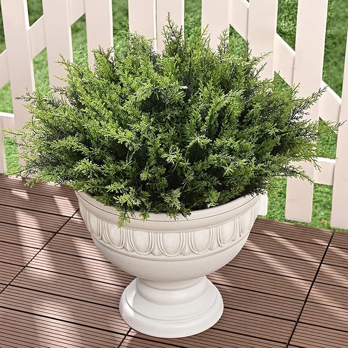 Waipfaru 12 Bundles Artificial Plants Outdoor, UV Resistant Artificial Plants, Fake Plants for Outdoor Porch Decor Lifelike Fake Bushes Greenery for Home Farmhouse Yard Decorations