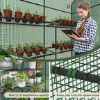 Greenhouse for Outdoors, Small Greenhouse, Walk-in Greenhouses with 3 Tiers 8 Shelves, PE Cover, Heavy Duty Plant Greenhouses for Garden and Backyard