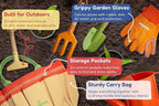 Kinderific Gardening Set, Tool Kit, for Kids, STEM, Includes Tote Bag, Spade, Watering Can, Rake, Fork, Trowel and Gloves (Sunshine)