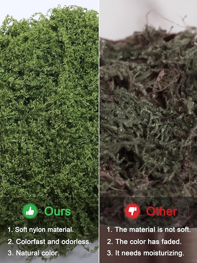 12.7oz Fake Moss Green Moss Faux Plant Artificial Floral Greenery for DIY Crafts Fairy Garden Pot Filler Vase Greenery Decorating Project Indoor Model Making Walls Glass Decor Forlaoers