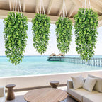 Waipfaru 8Pcs Fake Hanging Plants 3ft Fake Plants UV Resistant Fake Vines Artificial Decor for Indoor Outdoor Party Wall Porch Wedding Decoration,Light Green