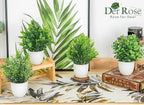 Der Rose 8 Pack Fake Plants Small Artificial Faux Potted Plants for Home Office Farmhouse Bathroom Bedroom Decor Indoor