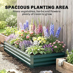 Outsunny Galvanized Raised Garden Bed, 8' x 3' x 1' Metal Planter Box, for Growing Vegetables, Flowers, Herbs, Succulents, Green