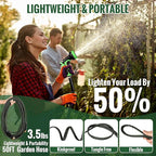Garden Hose 50ft Flexible Water Hose Non-Expandable High Pressure Kink-Free Leakproof Durable Portable Lightweight Outdoor Yard Lawn Black Fabric Watering Hose with 3/4" Aluminum Fittings