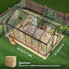 Wanan 8x12FT Greenhouses for Outdoors, Quick Assembly Green House with UV Protection, Heavy Duty Windproof Aluminum Frame, Adjustable Roof Vent for Backyard or Outdoor Garden Use