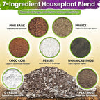 DUSPRO 1QRT Pre-Mixed House Plant Potting Mix 7in1 with Potting Soil Indoor Plants, Tropical Indoor Potting Soil with Pine Bark, Pumice, Coco Coir, Perlite, Worm Castings, Gypsum, Peat Moss