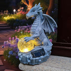 Dragon Solar Garden Statues Outdoor Decoration with Magic Orb,Dragon Figurine Solar LED Lights Lawn Décor,Outside Statue Ornament for Patio, Balcony, Yard,Unique Gifts for Mom Grandma