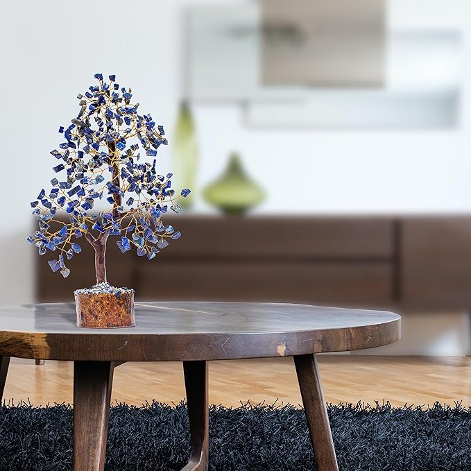 Lapis Lazuli Crystal Tree for Wisdom & Truth Décor for Home and Office | Handmade Bonsai for Communication & Clarity of Thought | Perfect Insight Gift for Loved Ones