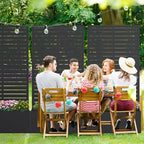 Casaphoria Metal Raised Garden Bed with Trellis, 59"x30"x12" Planter Box for Climbing Plants, Vegetables & Vines, Features Drainage Holes and Privacy Screen (Black-Louvered)