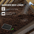 Outsunny Raised Garden Bed with Trellis for Climbing Plants, Vegetable, Grape Vines, Wood Planter with Legs, Drainage Holes and Filter for Outdoor Garden, Patio, Carbonized