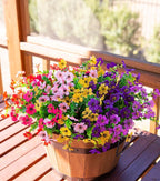 HyeFlora Artificial Flowers for Outdoor Indoor Garden Home Decoration, Faux Flower Daisy with Eucalyptus Leaves Fake Plants Greenery Boxwood Porch Patio, 12 Bundles (6 Multicolor)