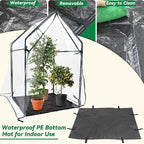 Gardzen Mini Greenhouse with Waterproof Bottom, Portable Green House with Strong Metal Frame, Small Green House for Outside and Inside Use,36.2"(L) x36.2(W) x59.5(H)