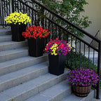 Artificial Faux Flowers for Outdoor 16 Bundles Boxwood Fake Morning Glory for Planter,UV Resistant Fake Flowers for Home Porch Patio Outside（4 Color）