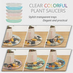 12Pcs Clear Plant Saucer, 6 8 10 Inch Durable Plastic Plant Tray, Round Plant Pot Saucers, Drip Tray for Indoor and Outdoor Garden, Clear