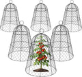 FRUITEAM Metal Plant Covers 6pcs, Heavy Duty Garden Cloche Plant Cage for Outdoor, 13"x15.8"H Rust-Proof Plant Protectors from Animals for Vegetables, Flowers, Seedlings Against Rabbits, Squirrels