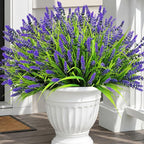 Faux Flowers for Outdoor Planters – 20 Bundles Fake Plants Outdoor, UV Resistant Artificial Plants & Flowers with Fake Monkey Grass, Faux Outdoor Plants for Porch Patio Garden Decor