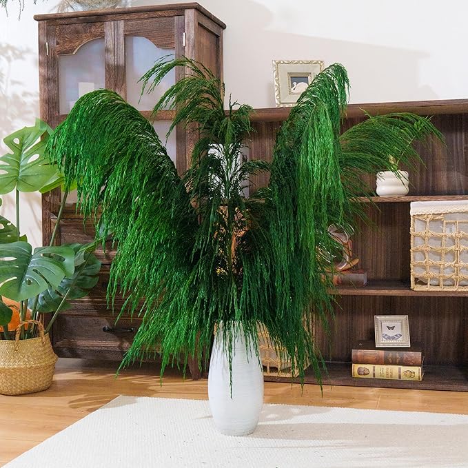 Green Pampas Grass Decor Tall,Long Dried Pampas Grass for Floor Vase, Large Natural Pompas Floral, Elegant Feather Flowers for Wedding Living Room Decorations(Natural Green, 8pcs 31.5"(80cm))