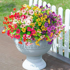 Artificial Flowers for Outdoors Daisy 12 Bundles for Home Decoration, Faux Flower Fake Plants Outside Decoration with Eucalyptus UV Resistant for Planter Porch Patio Yard Garden Colorful