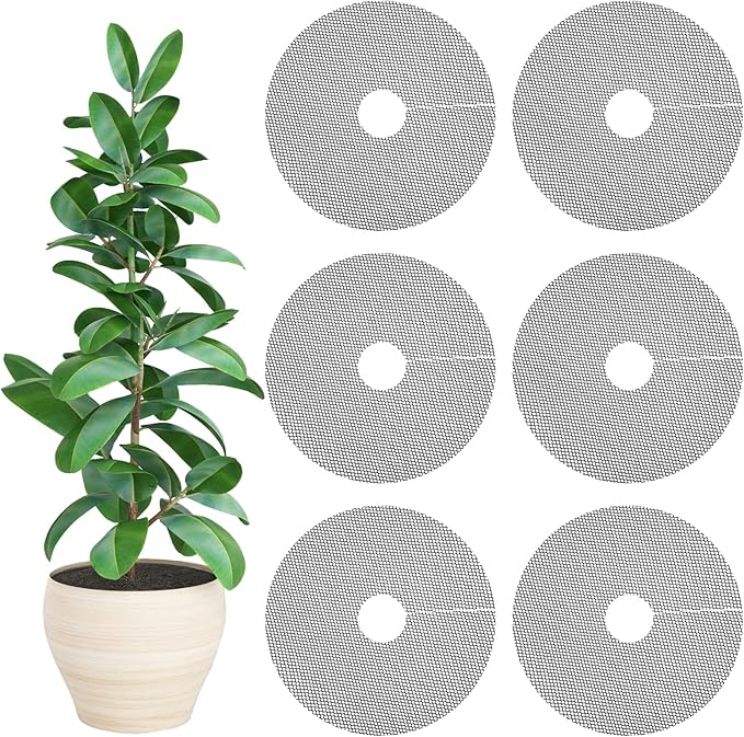 6 Pcs Plant Pot Cover Cuttable Plant Protector from Cats Indoor Dig-Free Plants Pot Soil Guard Flower Pots Grid Guard for Outdoor Garden Balcony