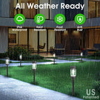 Eyrosa Solar Lights Outdoor, 12 Pack Waterproof Solar Landscape Lighting for Pathway Garden Yard Path Walkway Driveway Lawn Patio Outside Decor, Cool White