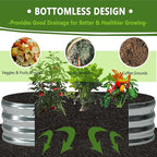 Foxlang 8x4x1ft(2 Pack) Galvanized Oval Raised Garden Bed,Outdoor Planter Box Metal Patio Kit Planting Bed for Vegetables Flowers Herb,Silver