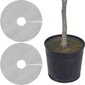 PAGOW 2pcs Plant Protectors from Animals, Breathable Cuttable Plant Pot Soil Cover, Round Flexible Squirrel Guards for Potted Plants Gardening Digging Stopper - Black