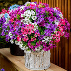 Artificial Flowers Outdoor Shrubs - 16 Bundles Fake Plants UV Resistant No Fade Faux Plastic Greenery Home Garden Porch Patio Decoration (1, Multi 16-4)