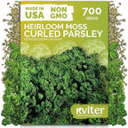 KVITER 700 Moss Curled Parsley Seeds (Petroselinum Crispum) - Curly Parsley, Rich Flavor, Cold Tolerant, Heirloom Seed Packets - Ideal Herb Seeds for Home Garden, Containers, Indoor Herb Growing
