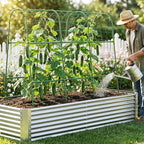 Cucumber Trellis for Climbing Plants Outdoors, U-Shape Garden Trellis for Raised Bed with Netting, Plant Support Structures for Vegetables, Grape, Bean, Tomato, Vines, 48 * 46 inch, Green